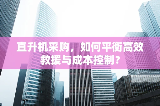 直升机采购，如何平衡高效救援与成本控制？