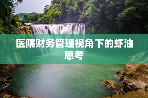 医院财务管理视角下的虾油思考