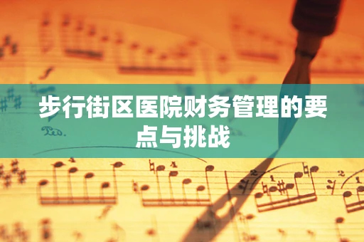 步行街区医院财务管理的要点与挑战