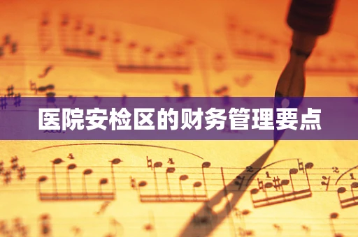 医院安检区的财务管理要点