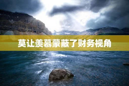 莫让羡慕蒙蔽了财务视角