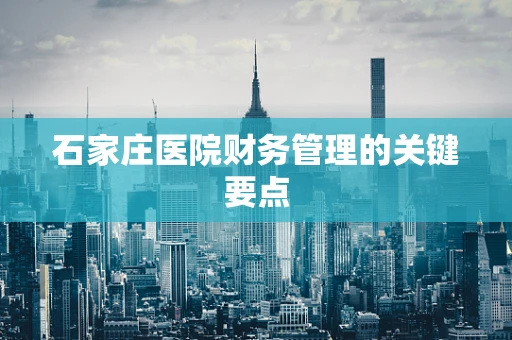 石家庄医院财务管理的关键要点