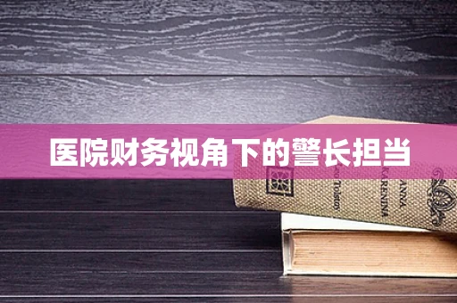 医院财务视角下的警长担当