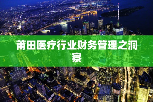 莆田医疗行业财务管理之洞察