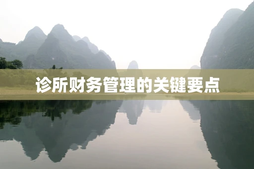 诊所财务管理的关键要点