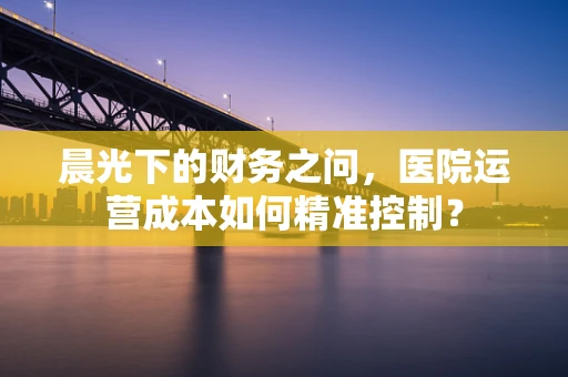 晨光下的财务之问，医院运营成本如何精准控制？