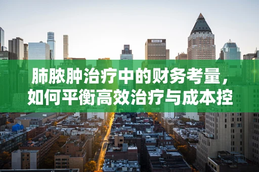 肺脓肿治疗中的财务考量，如何平衡高效治疗与成本控制？