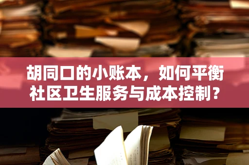 胡同口的小账本，如何平衡社区卫生服务与成本控制？
