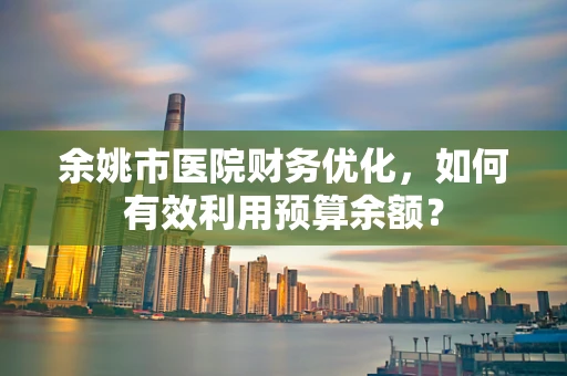 余姚市医院财务优化，如何有效利用预算余额？