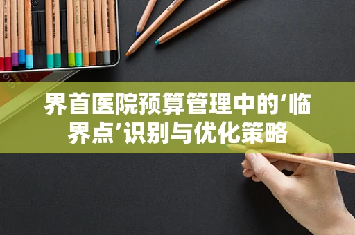 界首医院预算管理中的‘临界点’识别与优化策略