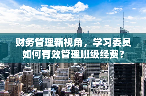 财务管理新视角，学习委员如何有效管理班级经费？