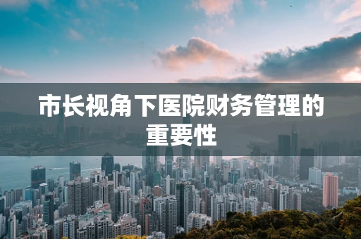 市长视角下医院财务管理的重要性