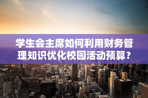 学生会主席如何利用财务管理知识优化校园活动预算？
