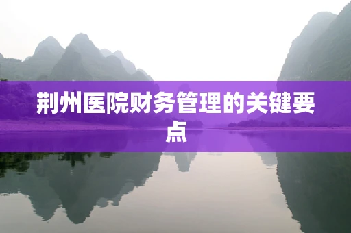 荆州医院财务管理的关键要点