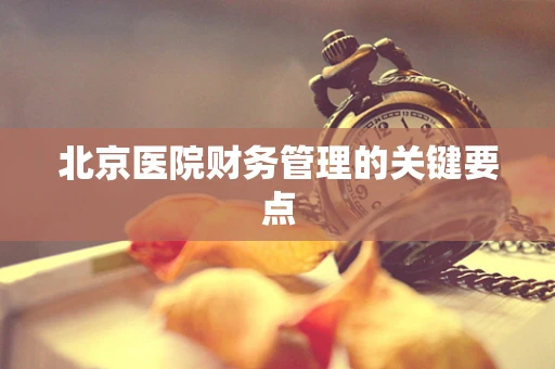 北京医院财务管理的关键要点
