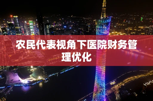 农民代表视角下医院财务管理优化