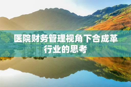 医院财务管理视角下合成革行业的思考