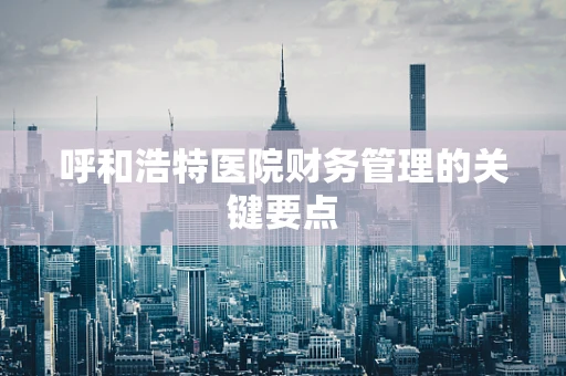 呼和浩特医院财务管理的关键要点