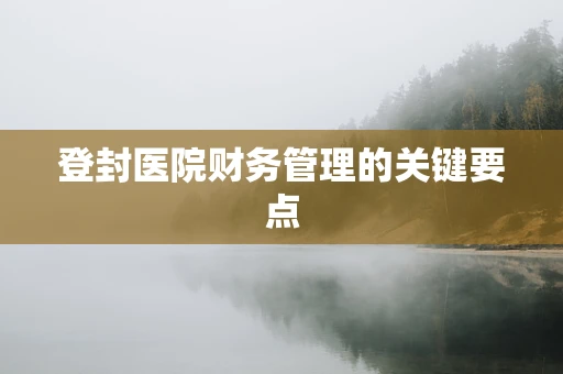 登封医院财务管理的关键要点